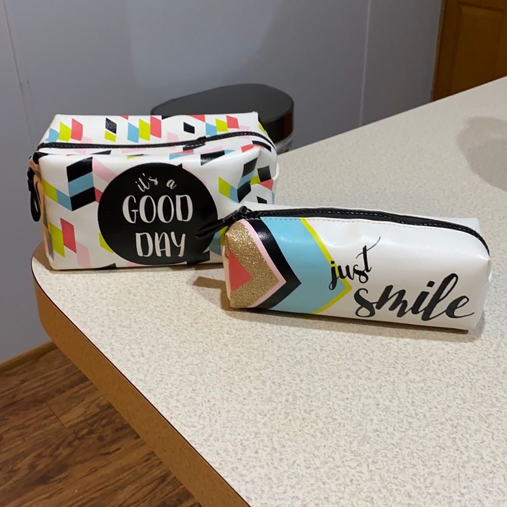 SOLD Two piece lightly used makeup bags